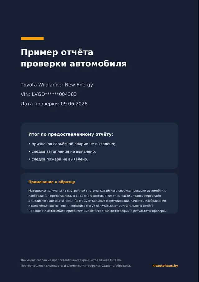 Отчёт о проверке Toyota Wildlander
